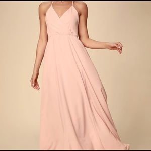 Lulu’s Blush Pink Maxi Backless Dress